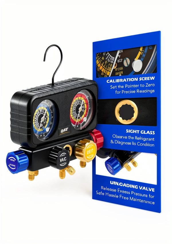 Orion Motor Tech AC Gauge Set for HVAC Repair-4