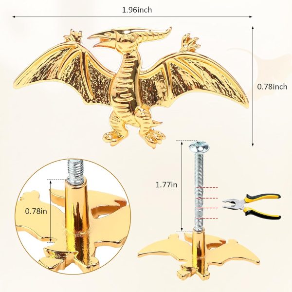 Dinosaur Cabinet Handles ArtisanWonders Gold Finish-1