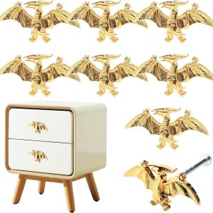 Dinosaur Cabinet Handles ArtisanWonders Gold Finish-0