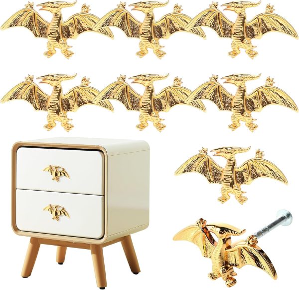 Dinosaur Cabinet Handles ArtisanWonders Gold Finish-0