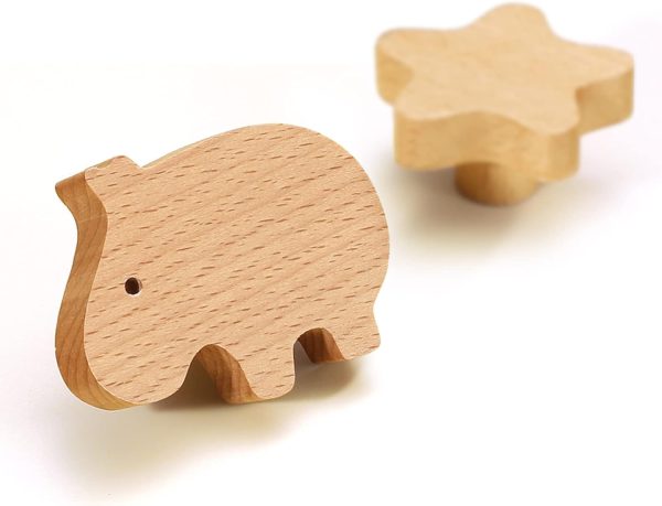 Wooden Cabinet Knob Evionlin Modern Drawer Handle-4