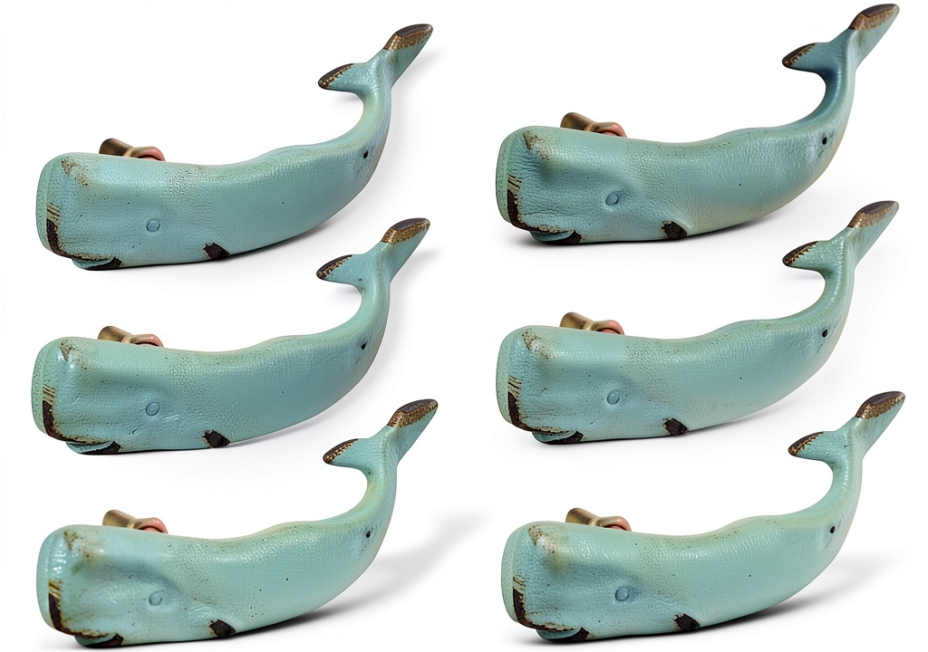 Cast iron drawer pulls in aquamarine finish