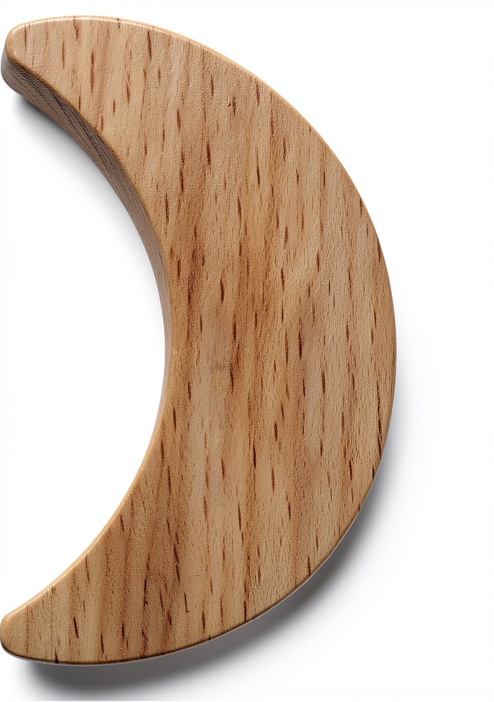Child-friendly wooden cabinet handles installed on a colorful dresser