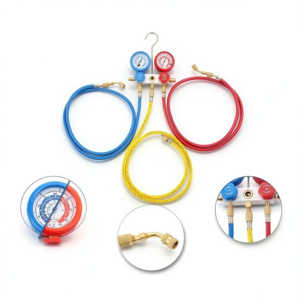 BACOENG Air Conditioning Manifold Gauge Kit 4 Way-2
