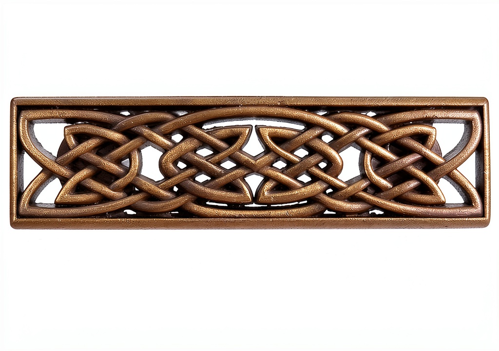 Brass drawer knob installed in a kitchen cabinet