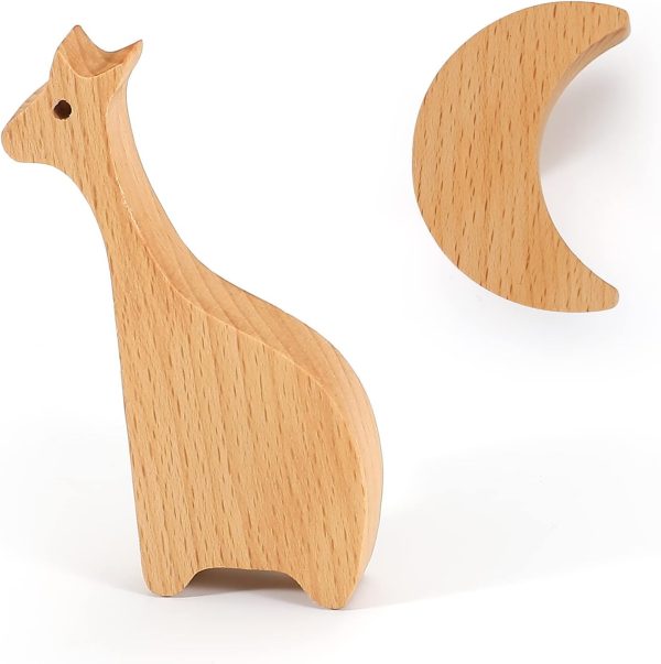 Wooden Cabinet Knob Evionlin Modern Drawer Handle-3